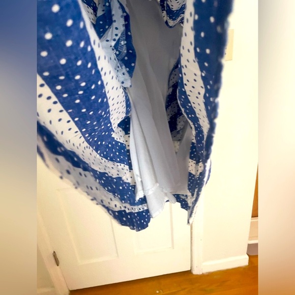 ModCloth Emily and Fin Blue and White Stripes/dotted dress/pockets - Picture 5 of 5